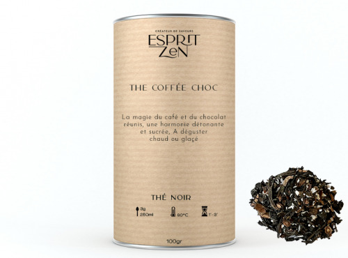 Esprit Zen - Thé Noir "The Coffée Choc" - caramel - coco - café - Boite 100g