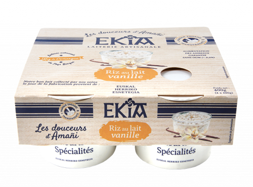 Bastidarra – Ekia - Riz au lait vanille  4*100gr