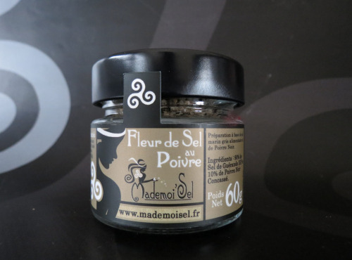 Le Panier à Poissons - Fleur De Sel Au Poivre 60g, 100% Sel De Guérande