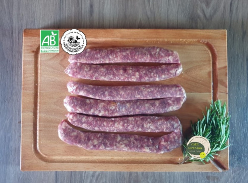 GAEC Côte Pardin - [SURGELE] 12 Saucisses de Boeuf BIO Race Aubrac