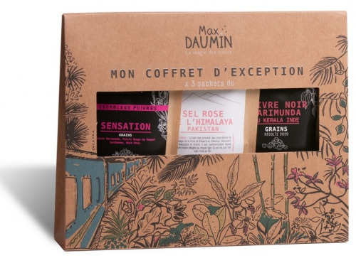 Epices Max Daumin - Coffret Poivres - Retour D'inde (assemblage Sensation, Poivre Karimunda, Sel Rose)