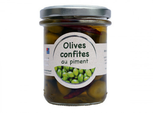 Les amandes et olives du Mont Bouquet - Olives Confites Aux Piments 165g