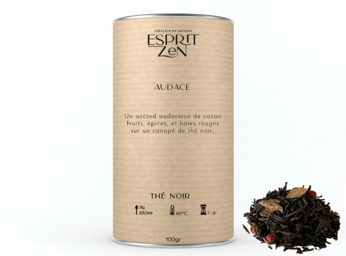 Esprit Zen - Thé Noir "Audace" - menthe - cacao - Boite 100g