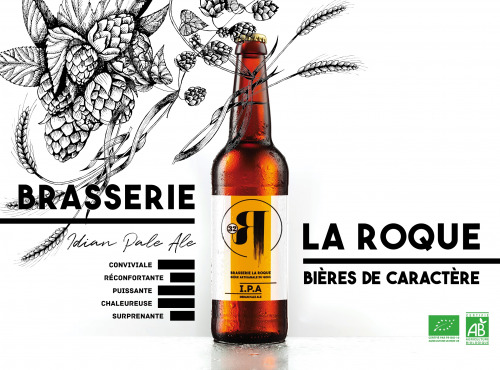 La Roque  Brasserie Bio, paysanne et familiale - Bière I.P.A 6x75cl - Brasserie Fermière Bio