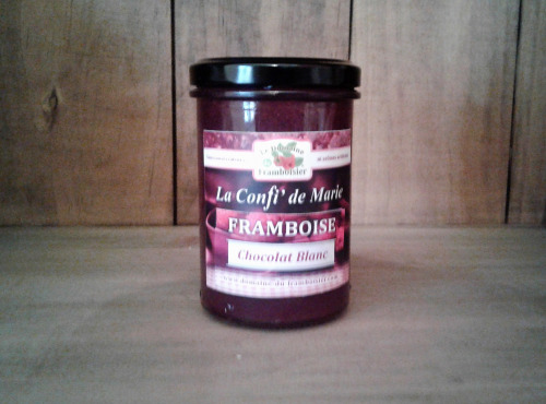 Le Domaine du Framboisier - Confiture allégée en sucre Framboise et Chocolat Blanc 250g