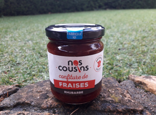 Nos cousins Conserverie - Confiture De Fraise - Rhubarbe 240g