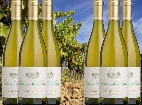 Château Saint Estève d'Uchaux - VINS DE FÊTES : Viognier 100% Blanc Sec 2021 Anciennes Variétés AOP Côtes du Rhône x6