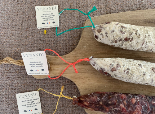 Venandi Sauvage par Nature - Assortiment de 3 Saucissons de Sanglier 100% Français