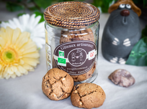 P'tit Bout d'Alsace - P'tit Cookie BIO "Eco" Eclats de Noisettes - Sucre de Fleur de Coco - 125g