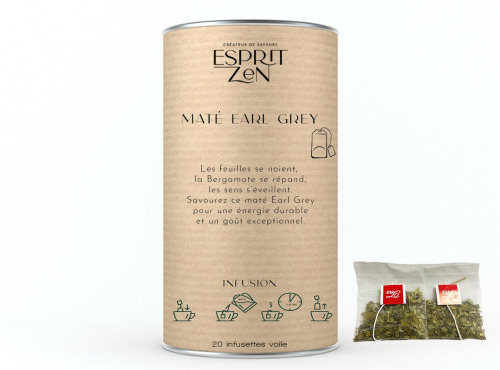 Esprit Zen - Infusion Peps ! " Maté Gingembre "  - Boite de 20 Infusettes