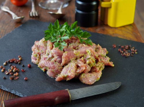 La Ferme du Chaudron - Emincé de Porc BIO Mariné (ail des ours) - 500gr