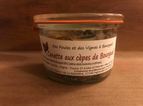 Des Poules et des Vignes à Bourgueil - Canette aux cèpes de Bourgueil