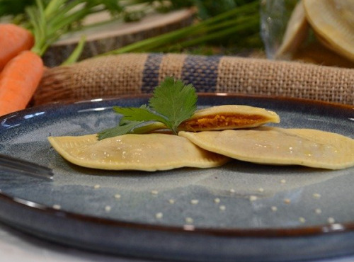 Maison Dejorges - Ravioli carotte comté sésame et note de coriandre - 1/2 pers