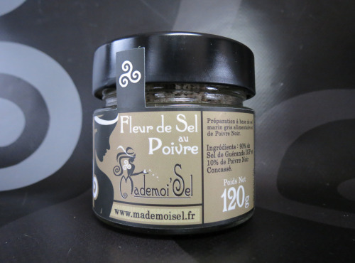 Le Panier à Poissons - Fleur de sel au poivre 120g, 100% sel de Guérande